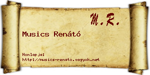 Musics Renátó névjegykártya